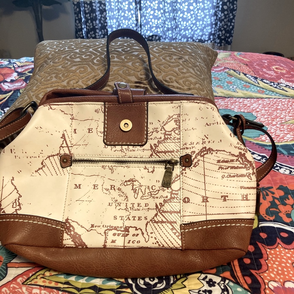 Unique cream and tan purse